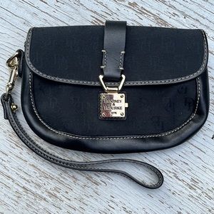 DOONEY and BOURKE BLACK WRISTLET WALLET CLUTCH, like new